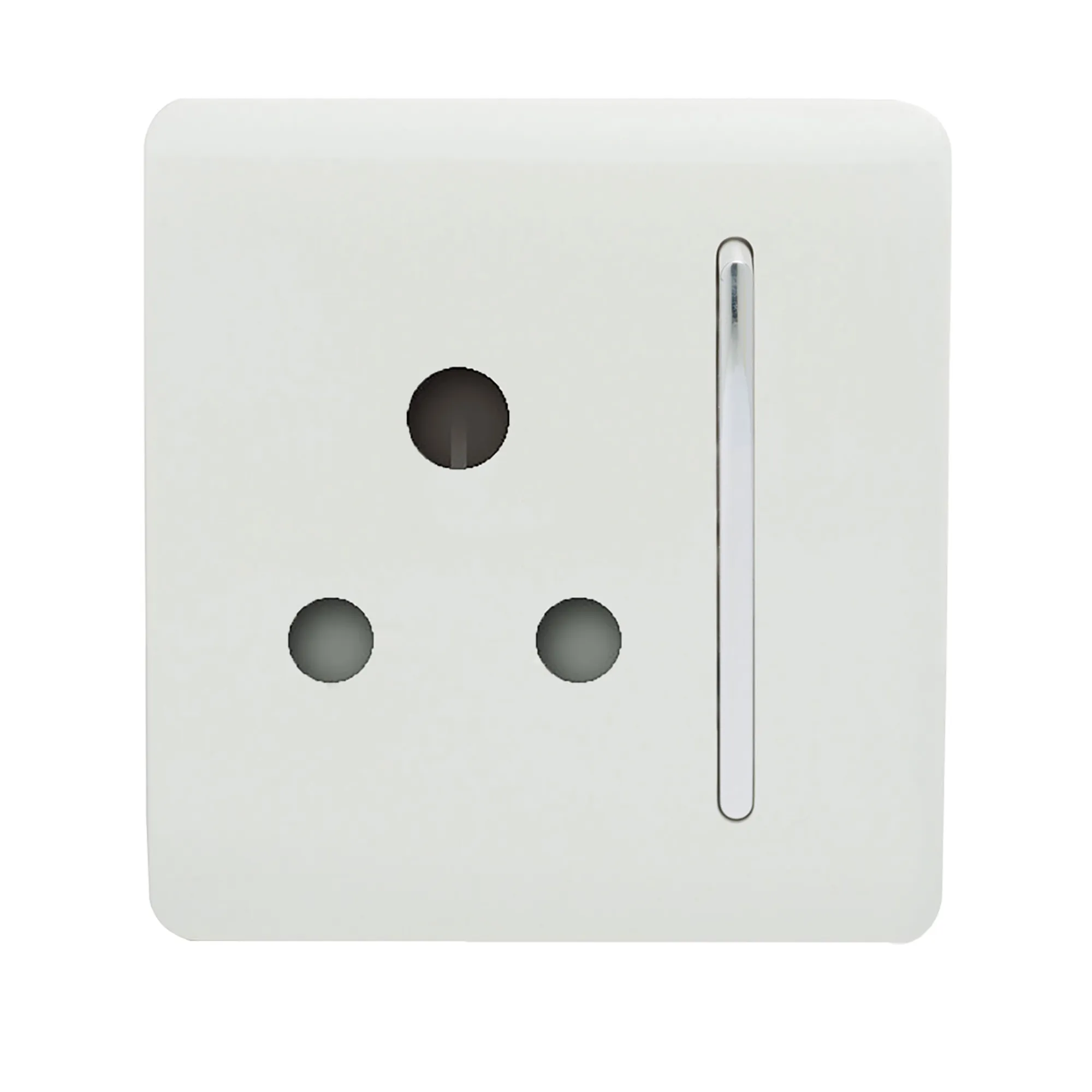 ART-SKT15WH  1 Gang 15 Amp Round Pin Plug Ice White